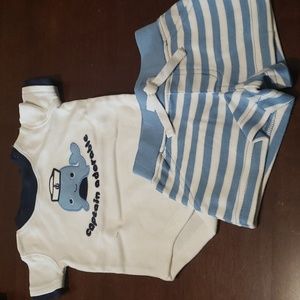 Gymboree size 0-3 mos. Two piece set. Onesie and shorts. New with tags.